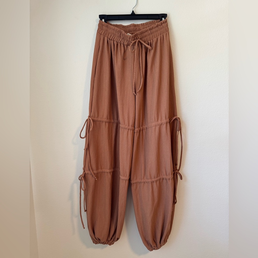 Three Bird Nest Tan Crinkle Pants